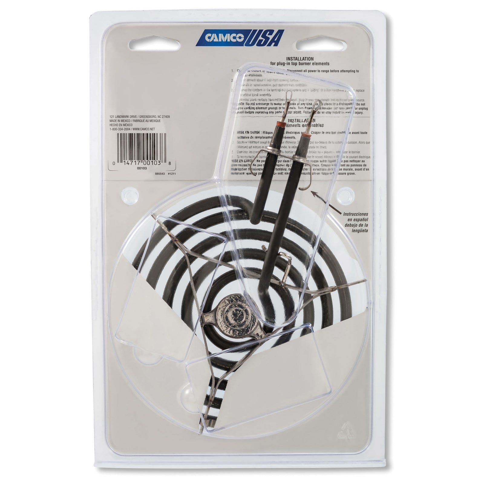 CAMCO 00103 Top Burner, 240 V, 1325 W, Plug