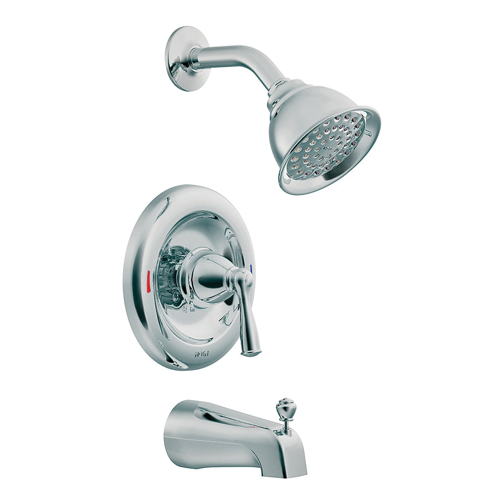 Moen Banbury Series 82910 Tub and Shower Faucet, Standard Showerhead, 1.75 gpm Showerhead, Diverter Tub Spout, 1-Handle