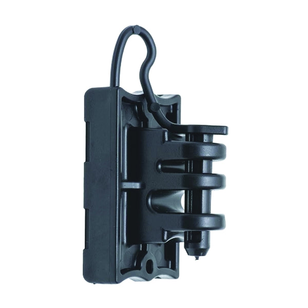 Zareba Fi-Shock IWTPLB-FS Pin-Lock Insulator, 9 to 22 ga Fence Wire, Aluminum/Polywire/Steel, Black