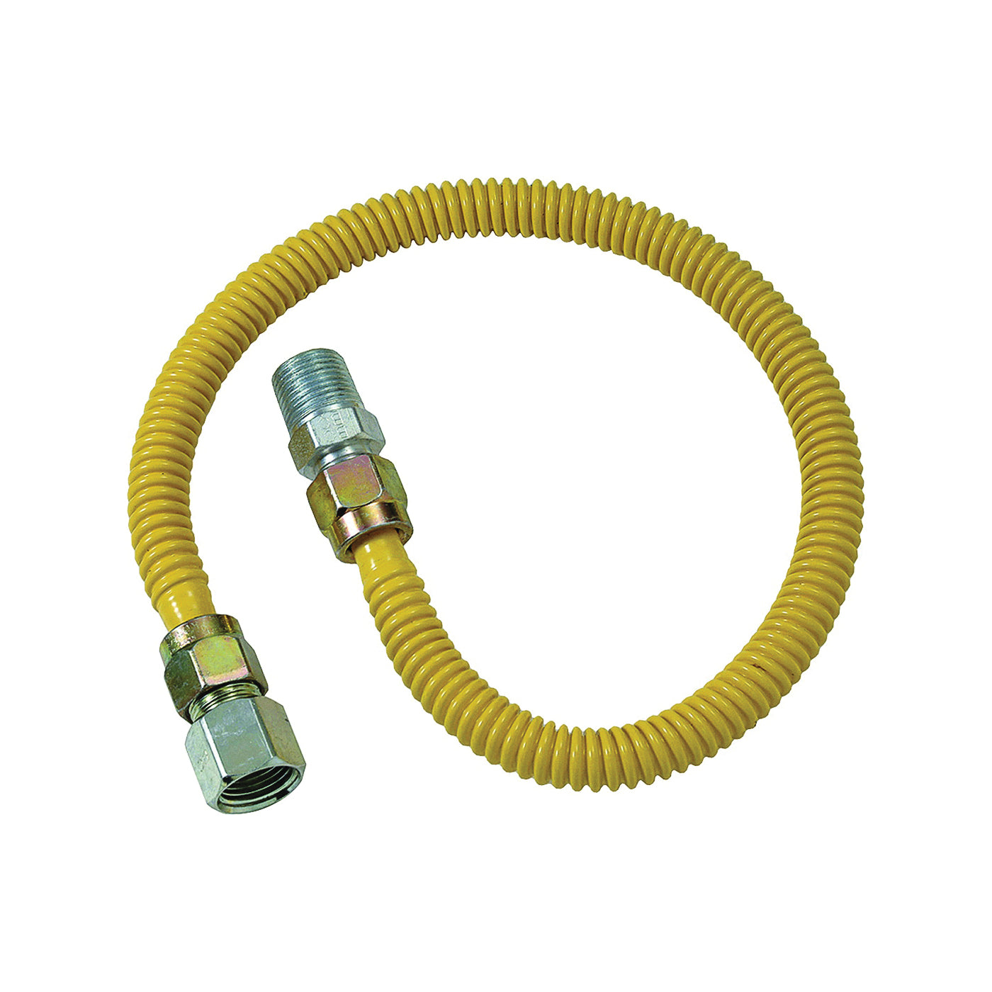 BrassCraft ProCoat Series CSSD54-12 Gas Connector, 1/2 x 1/2 in, Stainless Steel, 12 in L