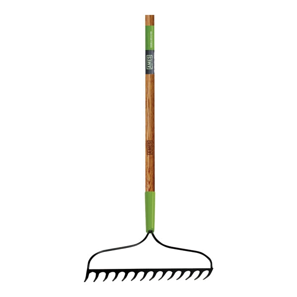 AMES 2825300 Bow Rake, 2-3/4 in L Head, 15-3/4 in W Head, 16 -Tine, Steel Tine, Steel Head, 57-1/2 in L Handle