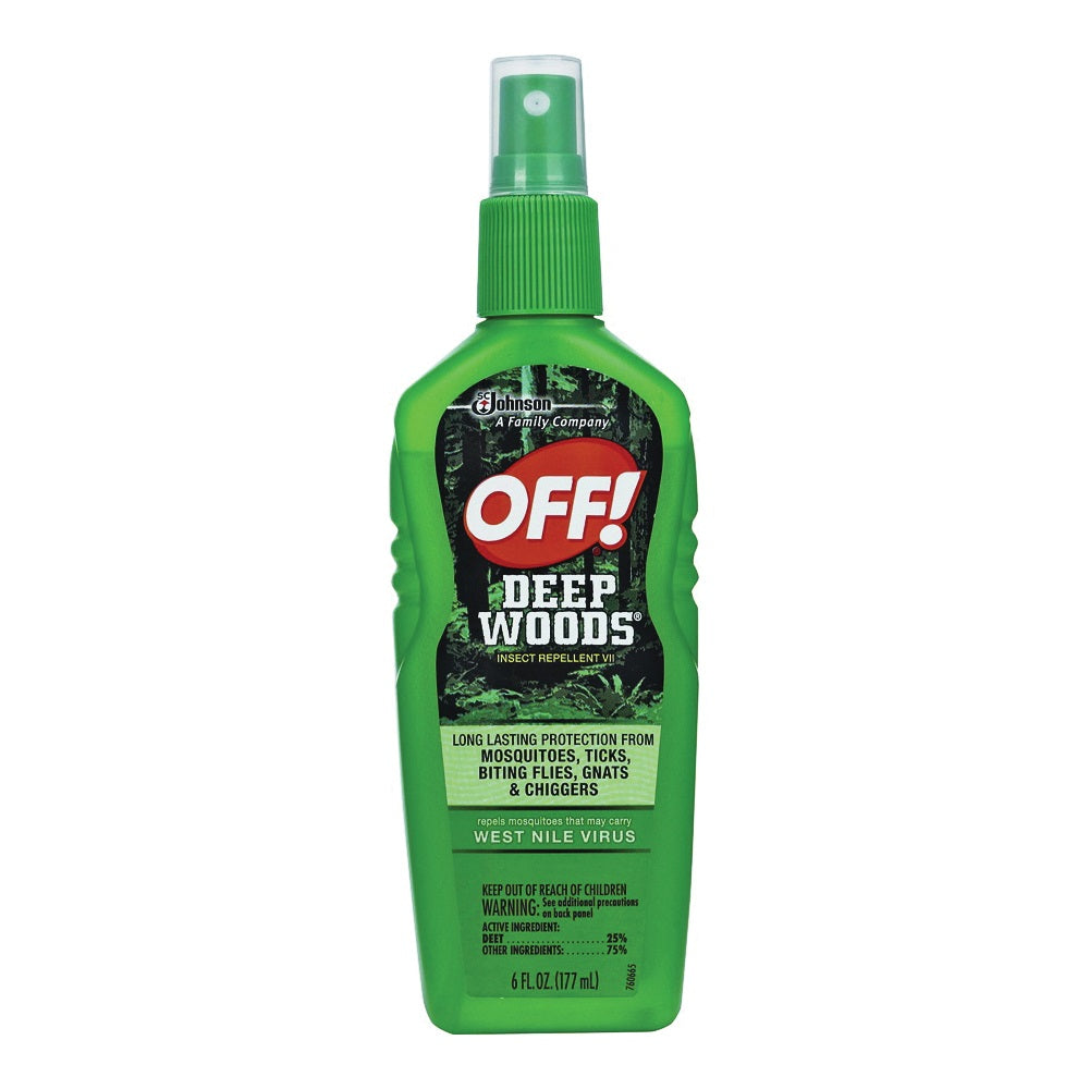 OFF! Deep Woods 21845 Insect Repellent VII, 6 fl-oz, Liquid, Clear, Pleasant