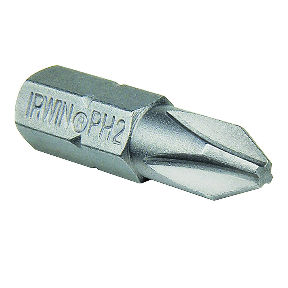 IRWIN IWAF21PH2B25 Insert Bit, #2 Drive, Phillips Drive, 1/4 in Shank, Hex Shank, 1 in L, High-Grade S2 Tool Steel
