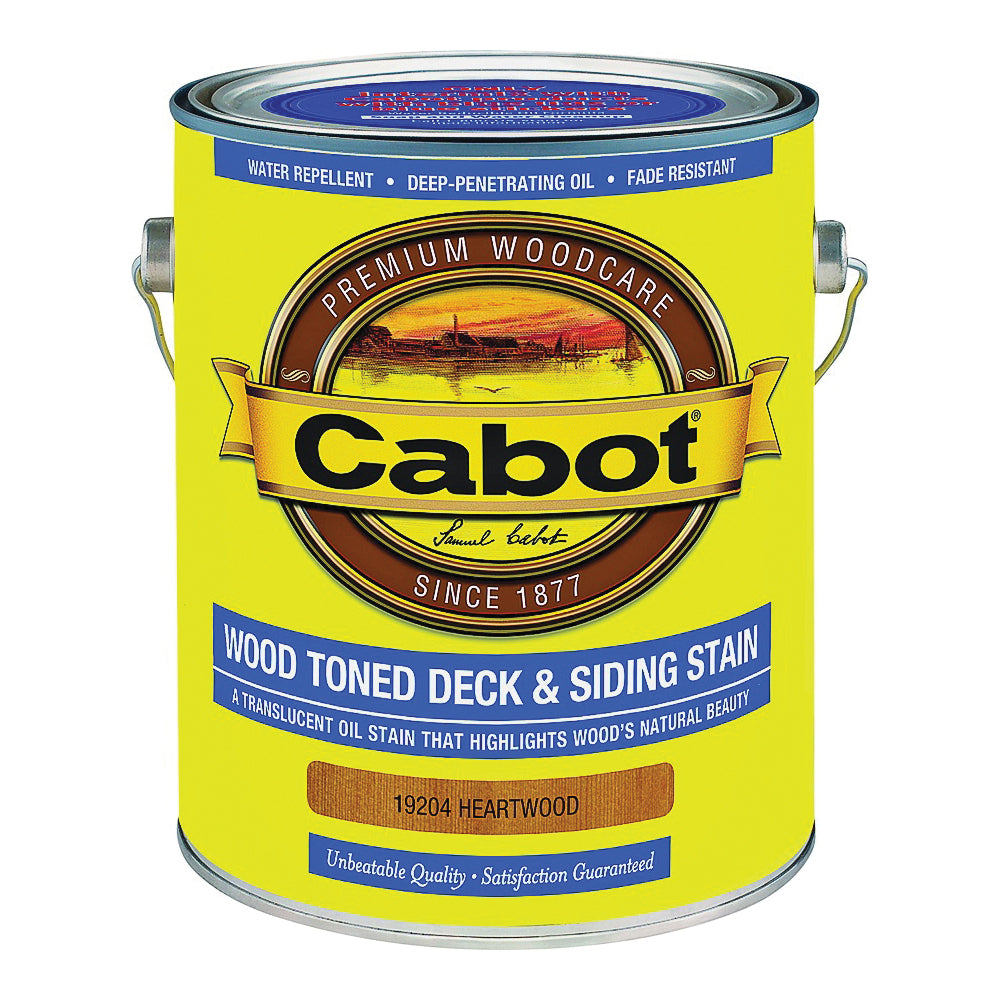 Cabot 19200 Series 19204 Deck and Siding Stain, Heartwood, Liquid, 1 gal, Can