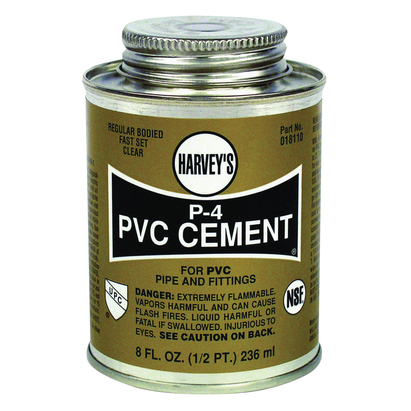 Harvey 018110-24 Solvent Cement, 8 oz Can, Liquid, Clear