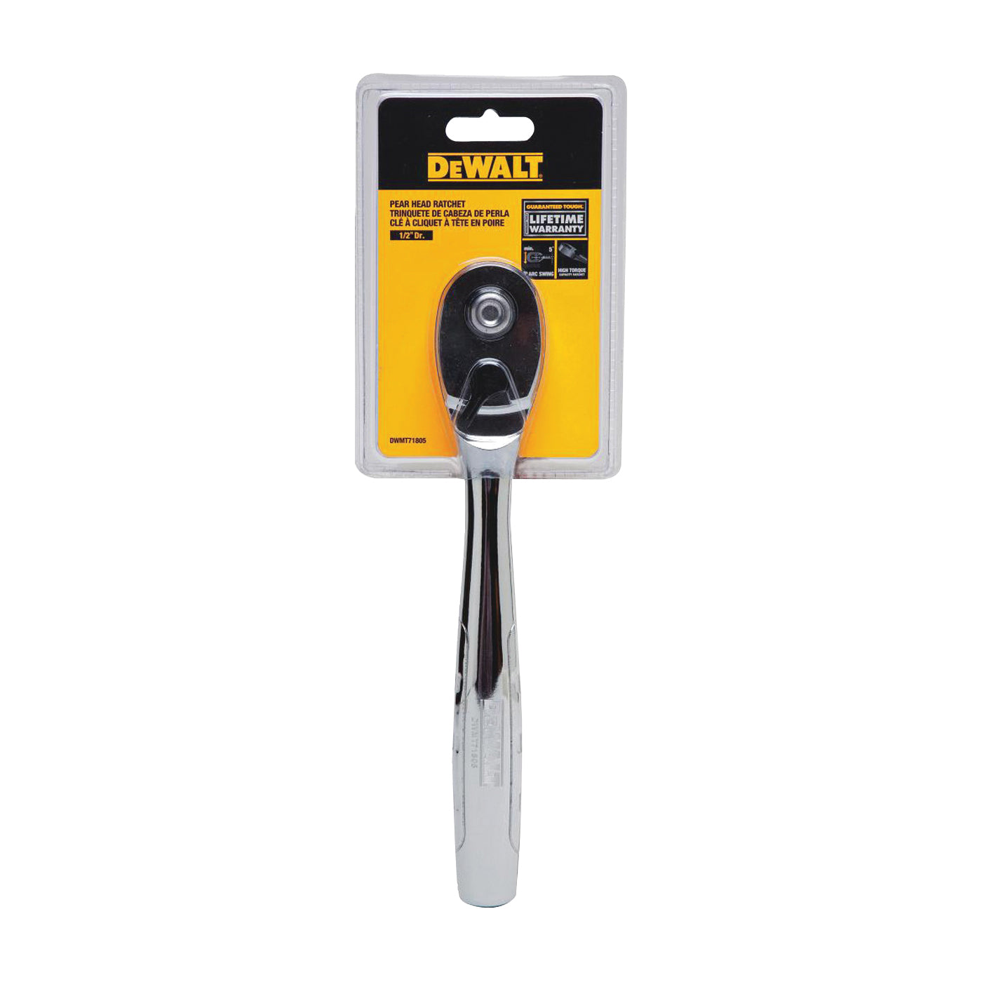DeWALT DWMT71805 Ratchet, 1/2 in Drive, 12-6/16 in OAL, Chrome