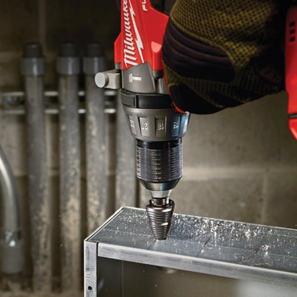 Milwaukee 48-89-9203 #3 Step Drill Bit, 1/4 to 3/4 in Dia, 2-37/64 in OAL, Straight Flute, 2-Flute