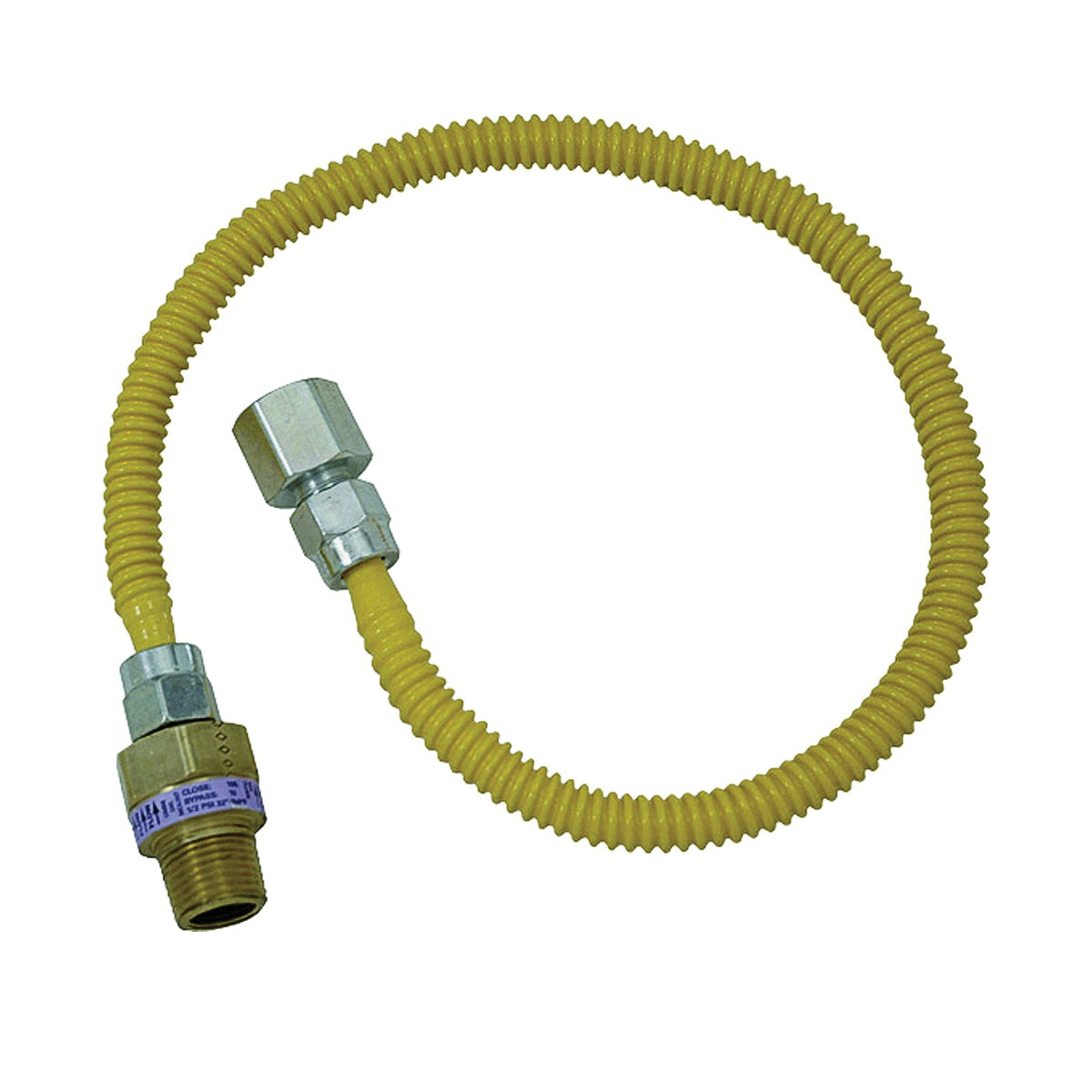 BrassCraft ProCoat Series CSSL54-24 Gas Connector, 1/2 x 1/2 in, Stainless Steel, 24 in L