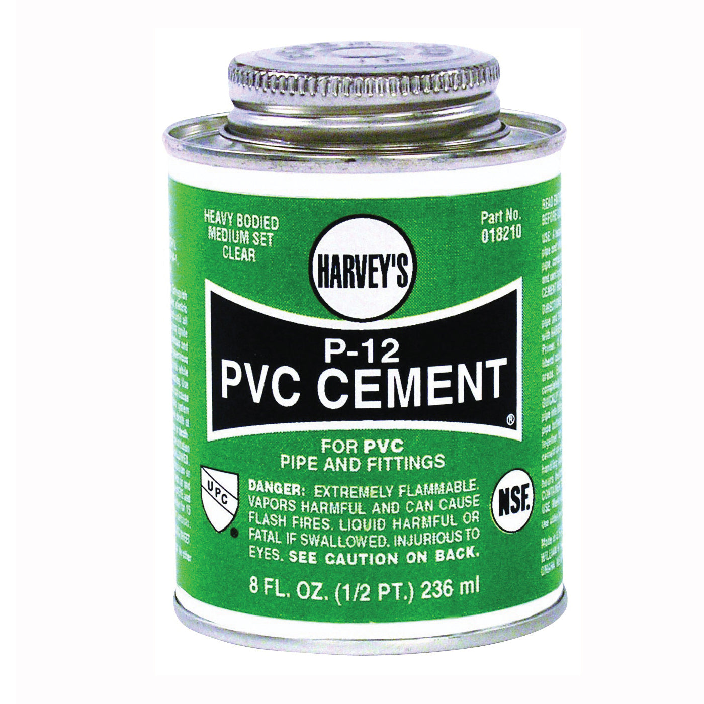 Harvey 018210-24 Solvent Cement, 8 oz Can, Liquid, Clear