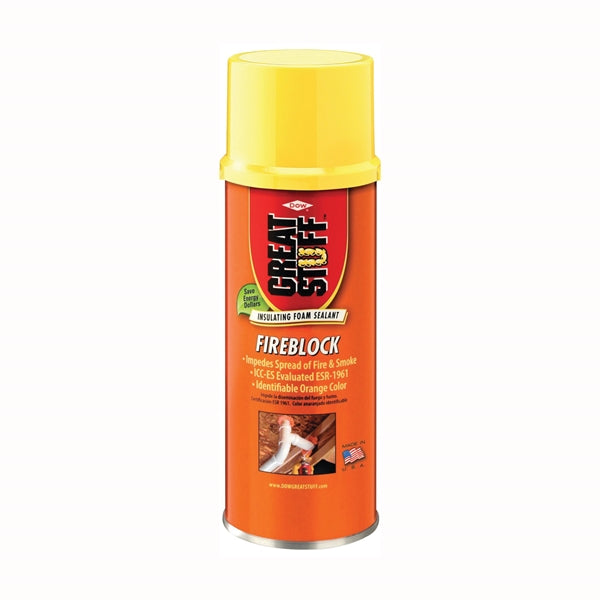 Dow 306179 Fire Block Foam Sealant, Orange, 12 oz Aerosol Can