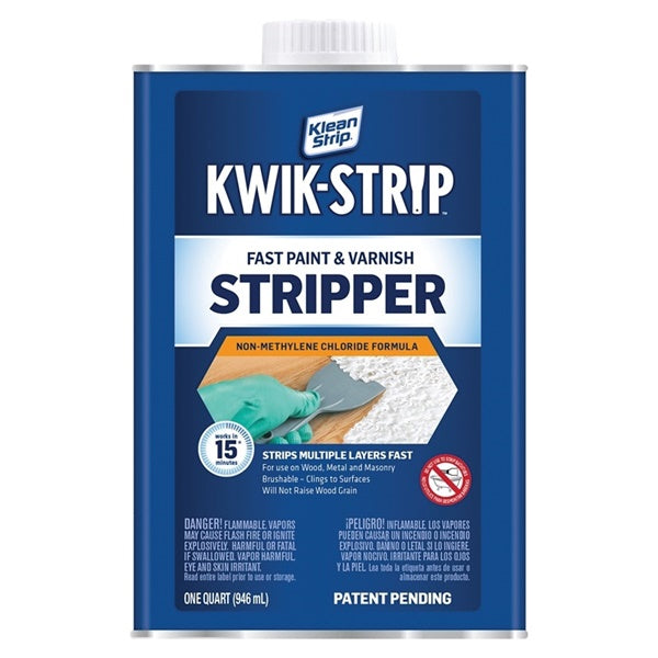 Klean Strip KWIK-STRIP QKWS961 Paint and Varnish Stripper, Liquid, Aromatic, 1 qt, Can