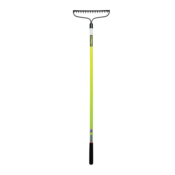Structron S600 Safety Series 49754 Bow Rake with Retroreflective Tape, 3 in L Head, 16 in W Head, 16 -Tine
