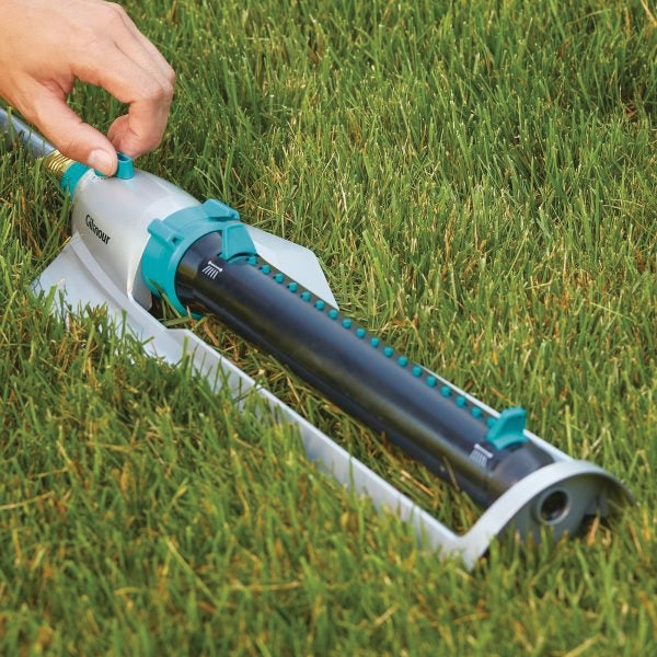 Gilmour 883033-1001 Oscillating Sprinkler, 3/4 in Connection, GHT, Rectangular, Metal