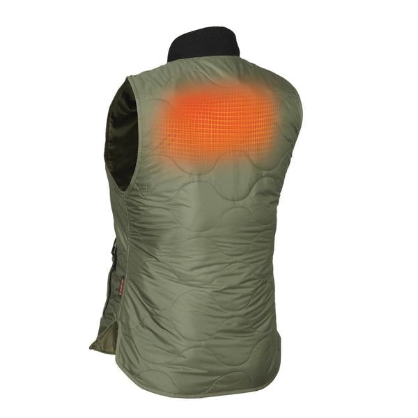 Mobile Warming MWJ18W06-21-03 Company Vest, M, Women's, Fits to Chest Size: 38 in, Nylon, Olive
