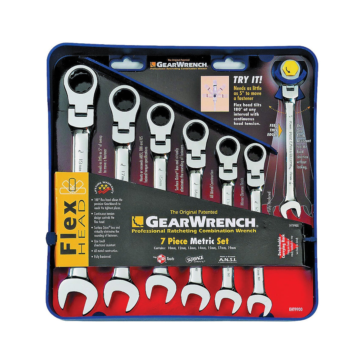 GearWrench 9900D Wrench Set, 7-Piece, Steel, Specifications: Metric Measurement