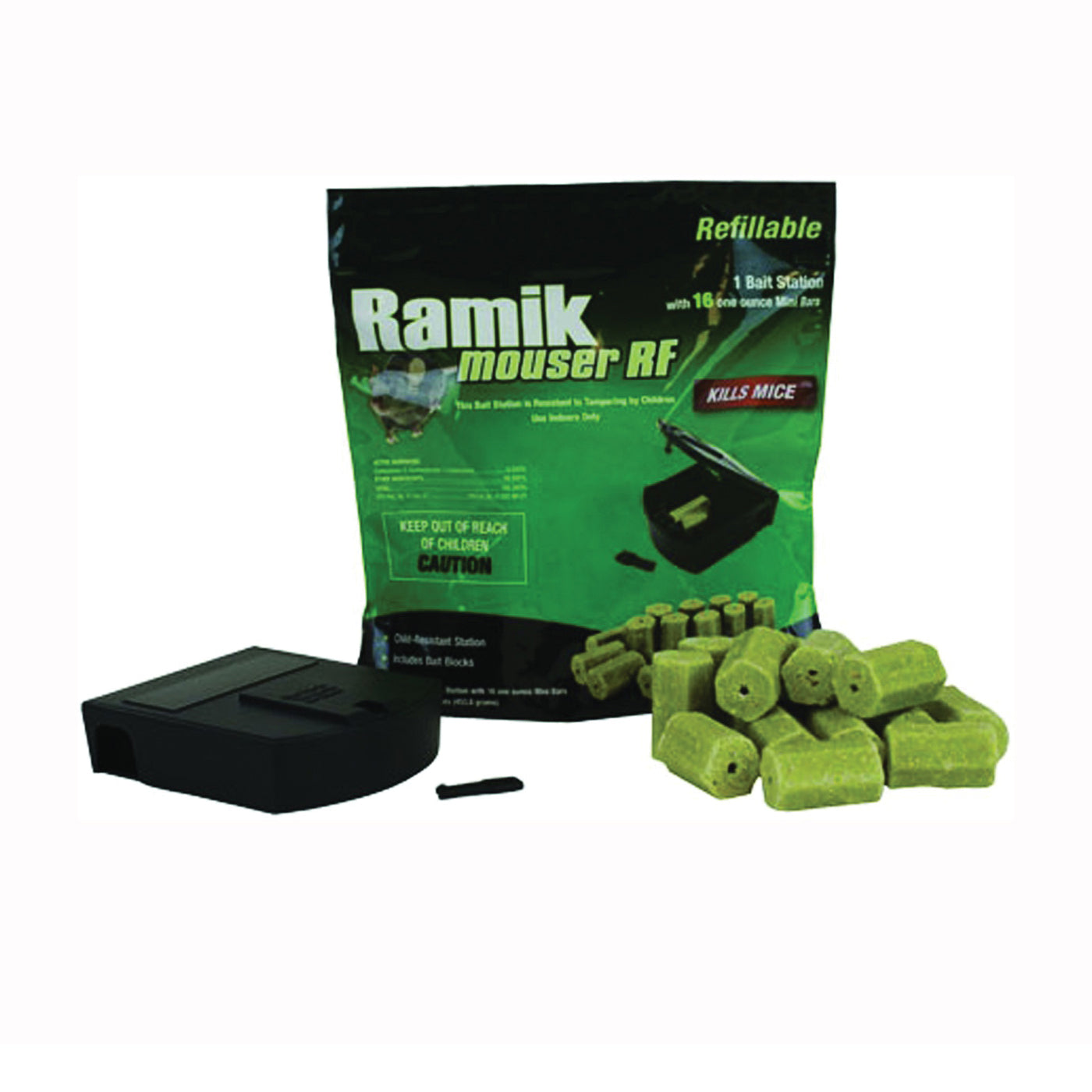 NEOGEN Ramik 000900 Refillable Bait Station, 16 oz Bait, Green