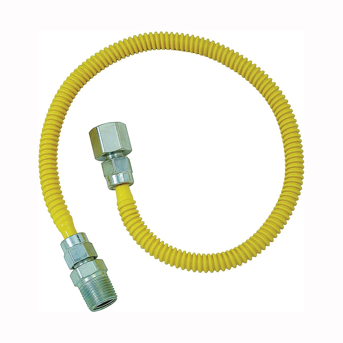 BrassCraft ProCoat Series CSSL54-36P Gas Connector, 1/2 x 1/2 in, FIP Tap, Stainless Steel, 36 in L