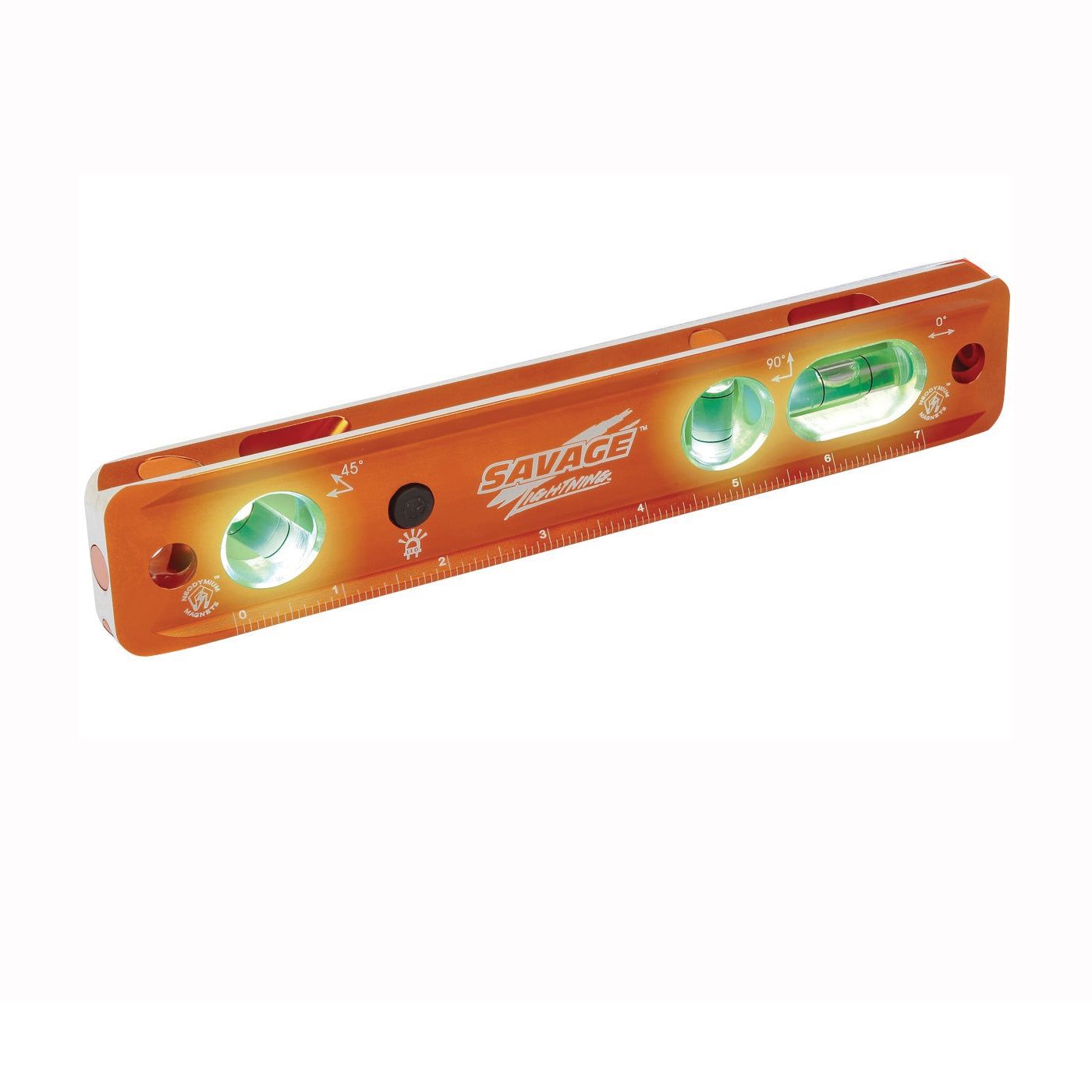 Swanson SAVAGE Series TLL049M Torpedo Level, 9 in L, 3-Vial, Magnetic, Aluminum