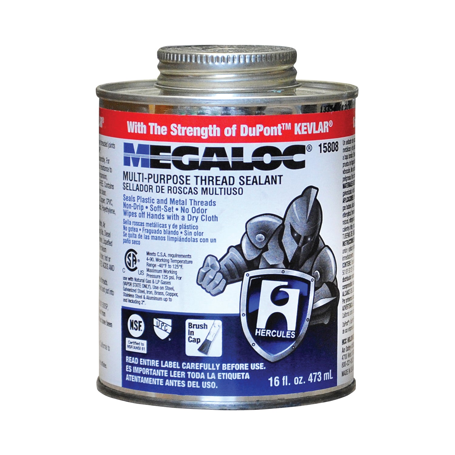 Oatey Megaloc 15808 Thread Sealant, 16 oz Can, Liquid, Paste, Blue