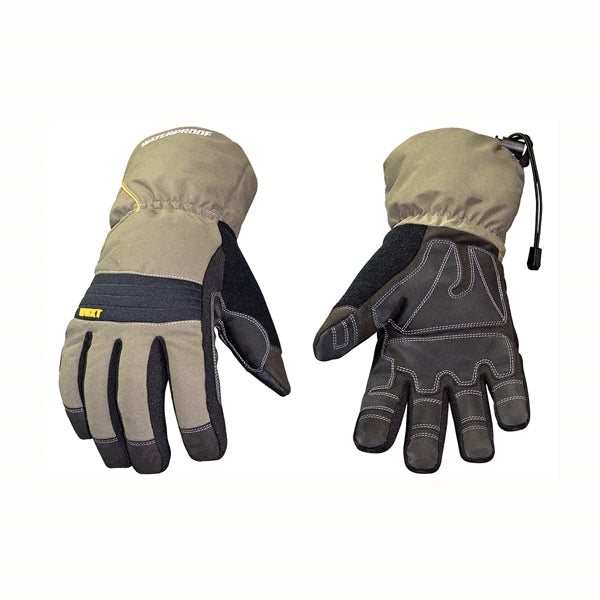 Youngstown Glove 11-3460-60-L Extra-Tough Work Gloves, Men's, L, 9 to 9-1/2 in L, Wing Thumb, Gauntlet Cuff, Black/Tan