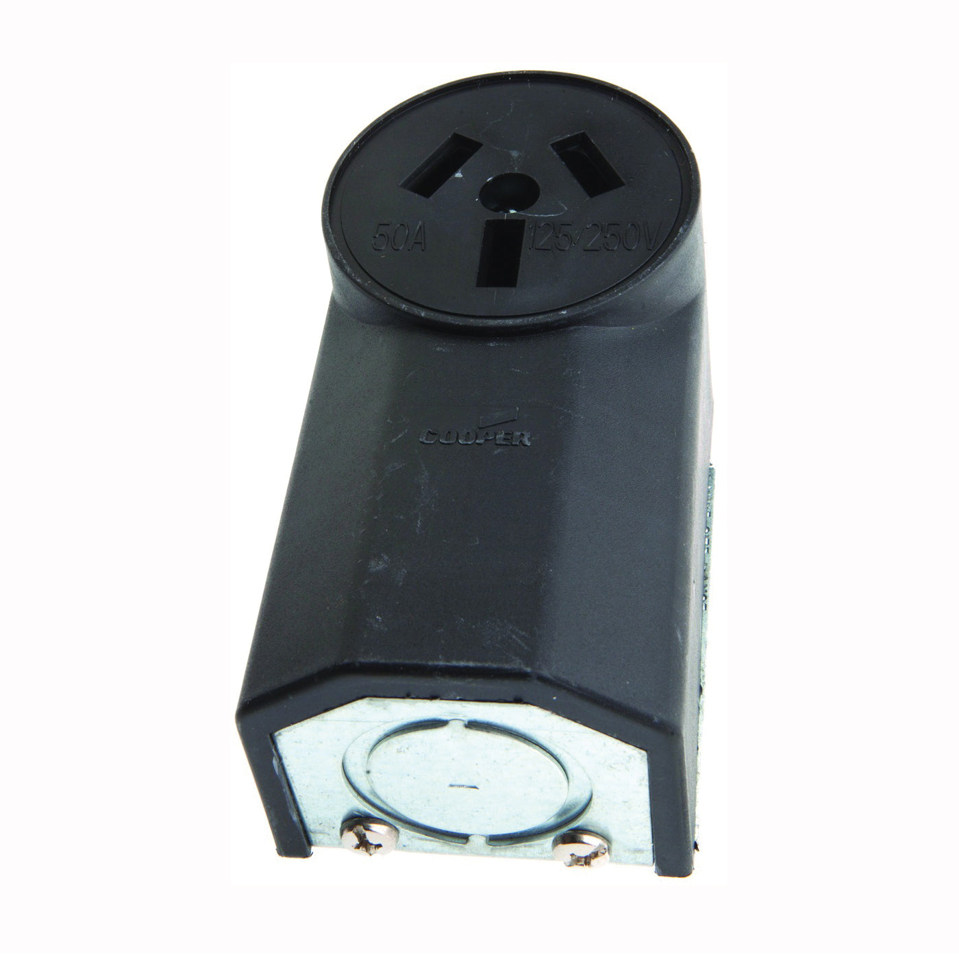 Forney 58499 Electrical Receptacle, 125/250 V, 50 A, 2-Pole, Black