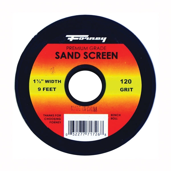 Forney 71727 Sandscreen, 3 yd L, 1-1/2 in W, 180 Grit, Silicon Carbide Abrasive