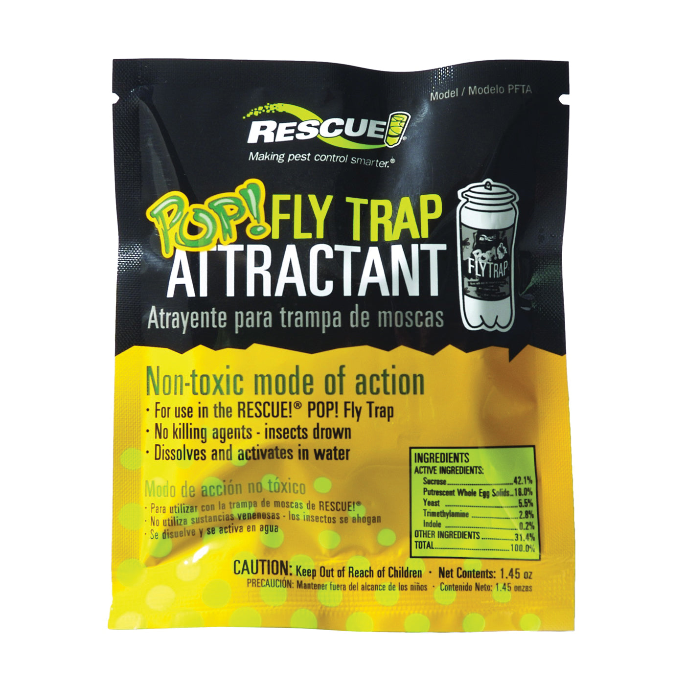 RESCUE POP! PFTA-DB12 Fly Trap, Solid, Musty, 1.45 oz Refill Pack