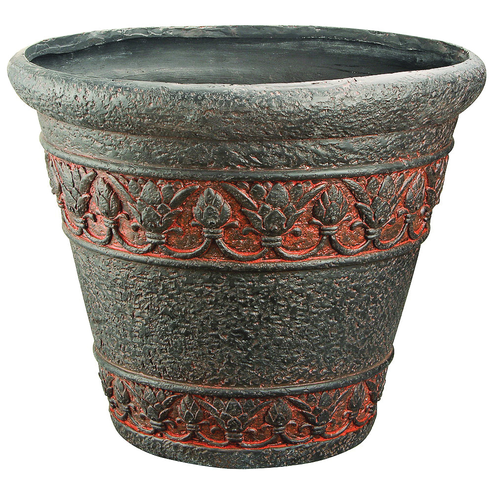 Landscapers Select PT-005 Pottery Planter, 16 in Dia, Round, Aged Bronze