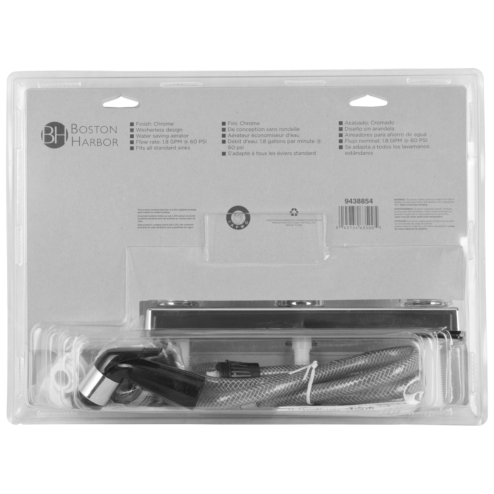 Boston Harbor PF8211A Kitchen Faucet, 1.8 gpm, 2-Faucet Handle, ABS, Chrome Plated, Knob Handle