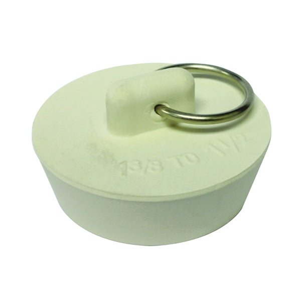 Plumb Pak Duo Fit Series PP820-39 Drain Stopper, Rubber, White, For: 1-3/8 in to 1-1/2 in Sink