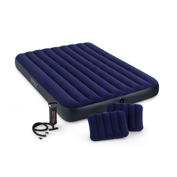 INTEX 68765 Downy Airbed Mattress, 80 in L, 60 in W, Queen, Blue