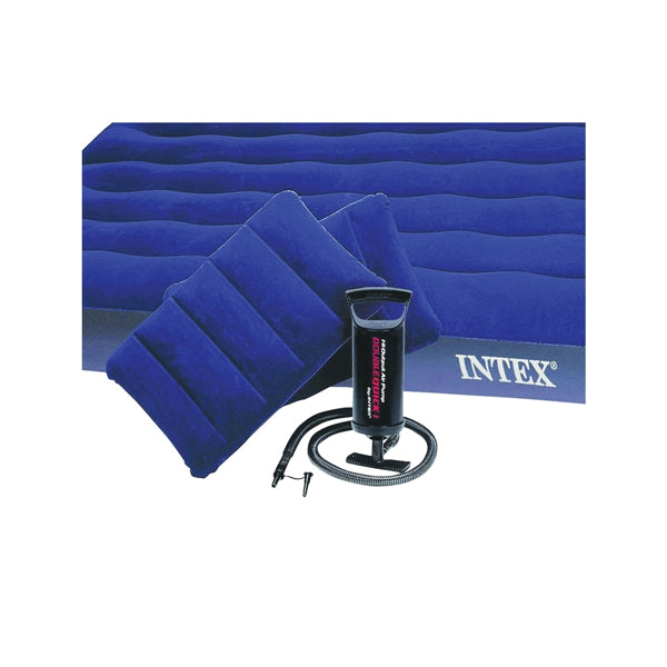INTEX 68765 Downy Airbed Mattress, 80 in L, 60 in W, Queen, Blue