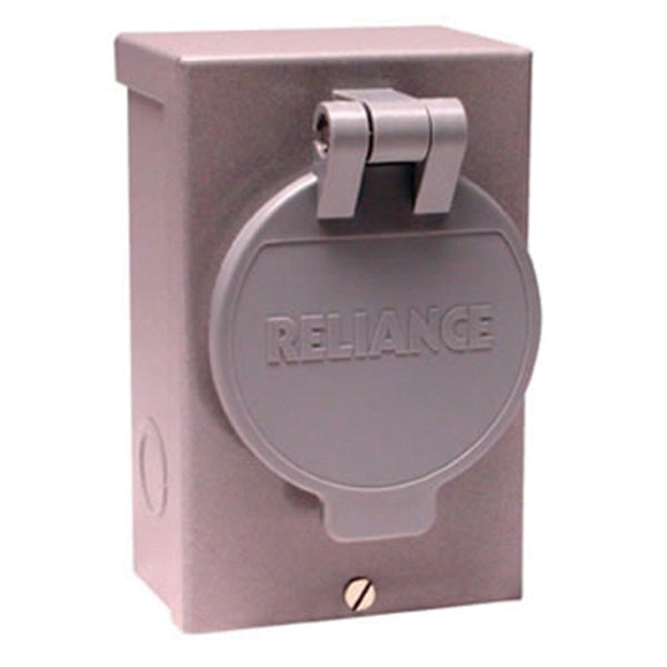 RELIANCE CONTROLS PB20 Power Inlet Box, 20 A, 125/250 V, Gray
