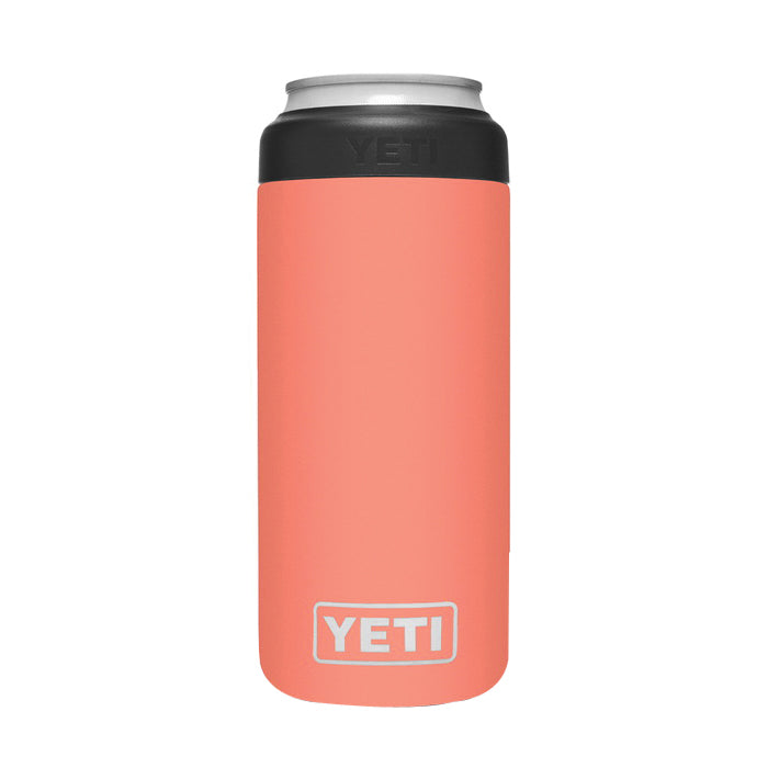 YETI Rambler 21070090084 Colster Slim Can Insulator, 12 oz Capacity, Stainless Steel, Coral