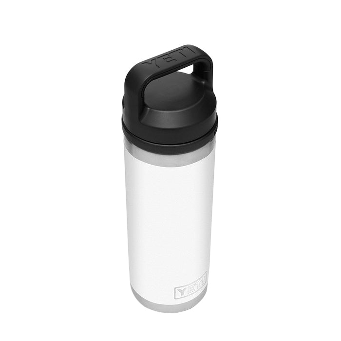 YETI Rambler 21071060020 Vacuum Insulated Bottle with Chug Cap, 18 oz Capacity, Stainless Steel, White