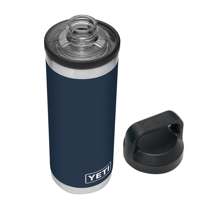 YETI Rambler 21071060021 Vacuum Insulated Bottle With Chug Cap, 18 oz Capacity, Stainless Steel, Navy