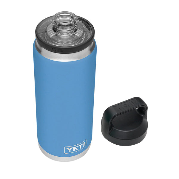 YETI Rambler 21071200024 Vacuum Insulated Bottle With Chug Cap, 26 oz Capacity, Stainless Steel, Pacific Blue