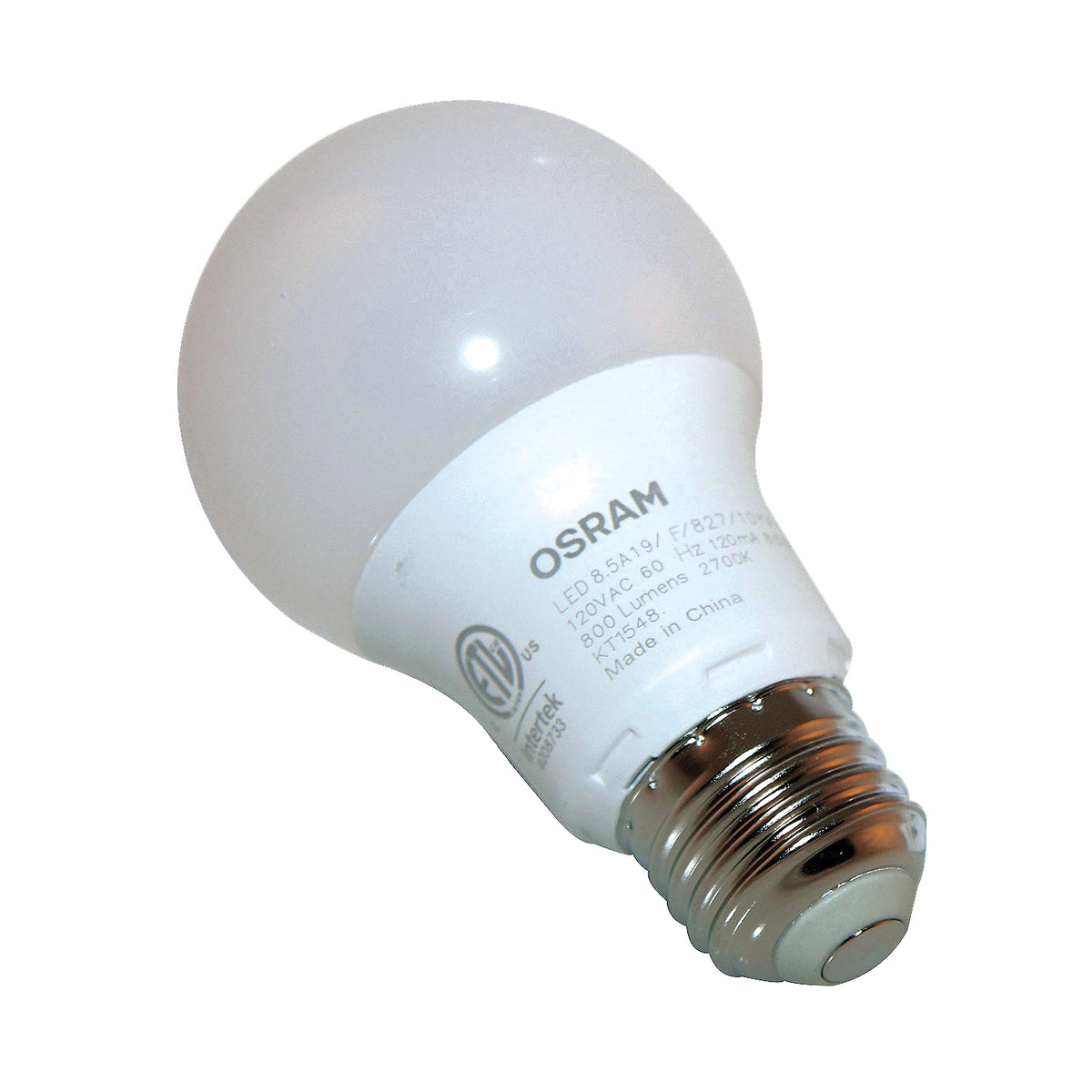 Sylvania 73886 LED Bulb, General Purpose, A19 Lamp, 60 W Equivalent, E26 Lamp Base, Frosted, Warm White Light