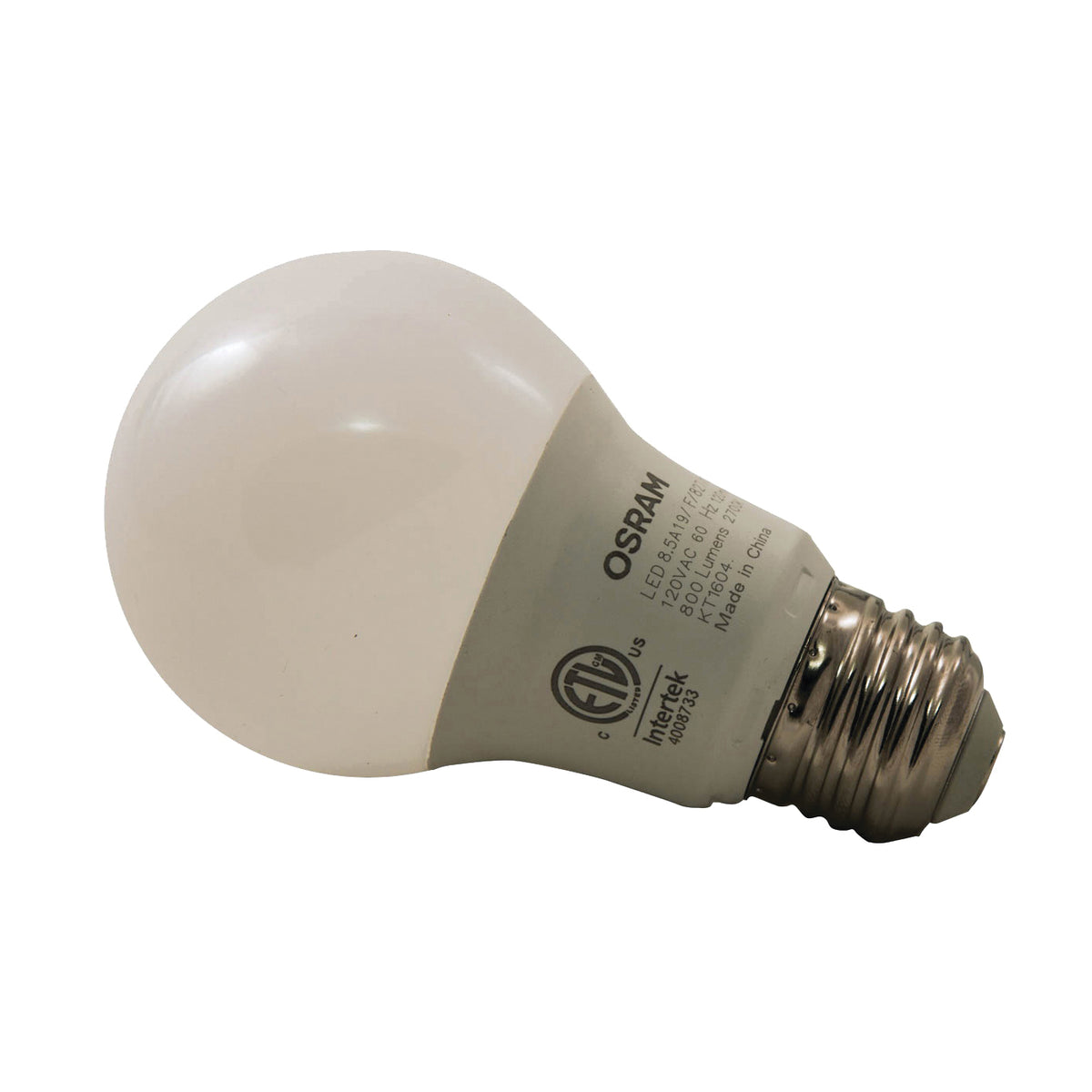 Sylvania 73888 LED Bulb, General Purpose, A19 Lamp, 60 W Equivalent, E26 Lamp Base, Frosted, Warm White Light