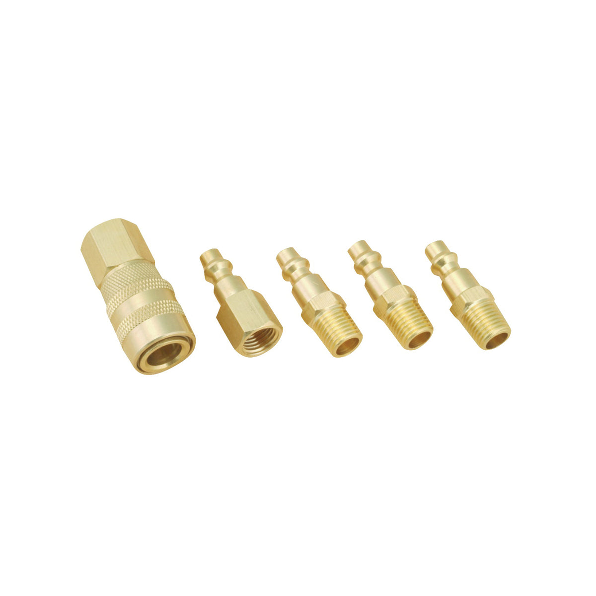 ProSource DZA019 Hose Coupler Set, 1/4 in, MNPT, Brass, Brass