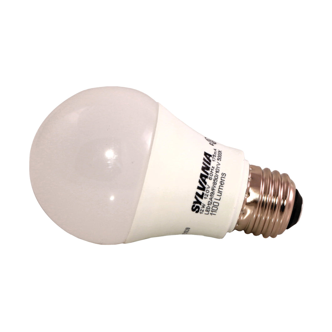 Sylvania 78100 LED Bulb, General Purpose, A19 Lamp, 75 W Equivalent, E26 Lamp Base, Frosted, Daylight Light