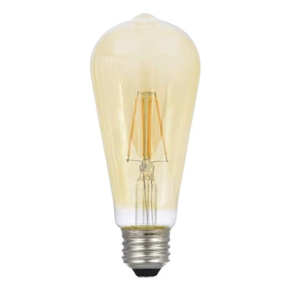 Sylvania 75353 Ultra LED Bulb, Decorative, ST19 Lamp, 60 W Equivalent, E26 Lamp Base, Dimmable, Clear, 2200 K Color Temp