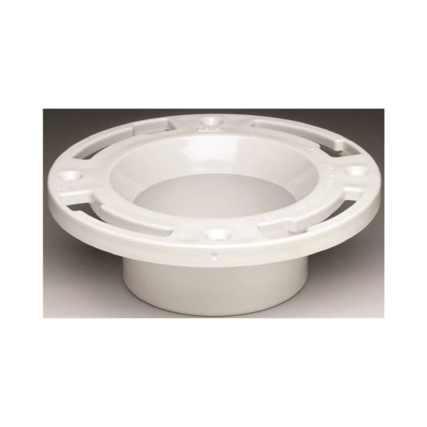 Oatey 43507 Closet Flange, 3 in Connection, PVC, White, For: Most Toilets