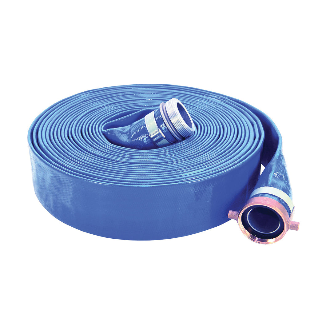 ABBOTT RUBBER 1148-3000-50 Water Discharge Hose, 50 ft L, Male x Female Thread, PVC, Blue