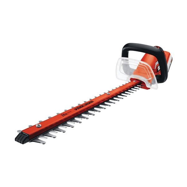 Black+Decker LHT2436 Electric Hedge Trimmer, 40 V, 3/4 in Cutting Capacity, 24 in L x 3 in W Blade, Soft-Grip Handle