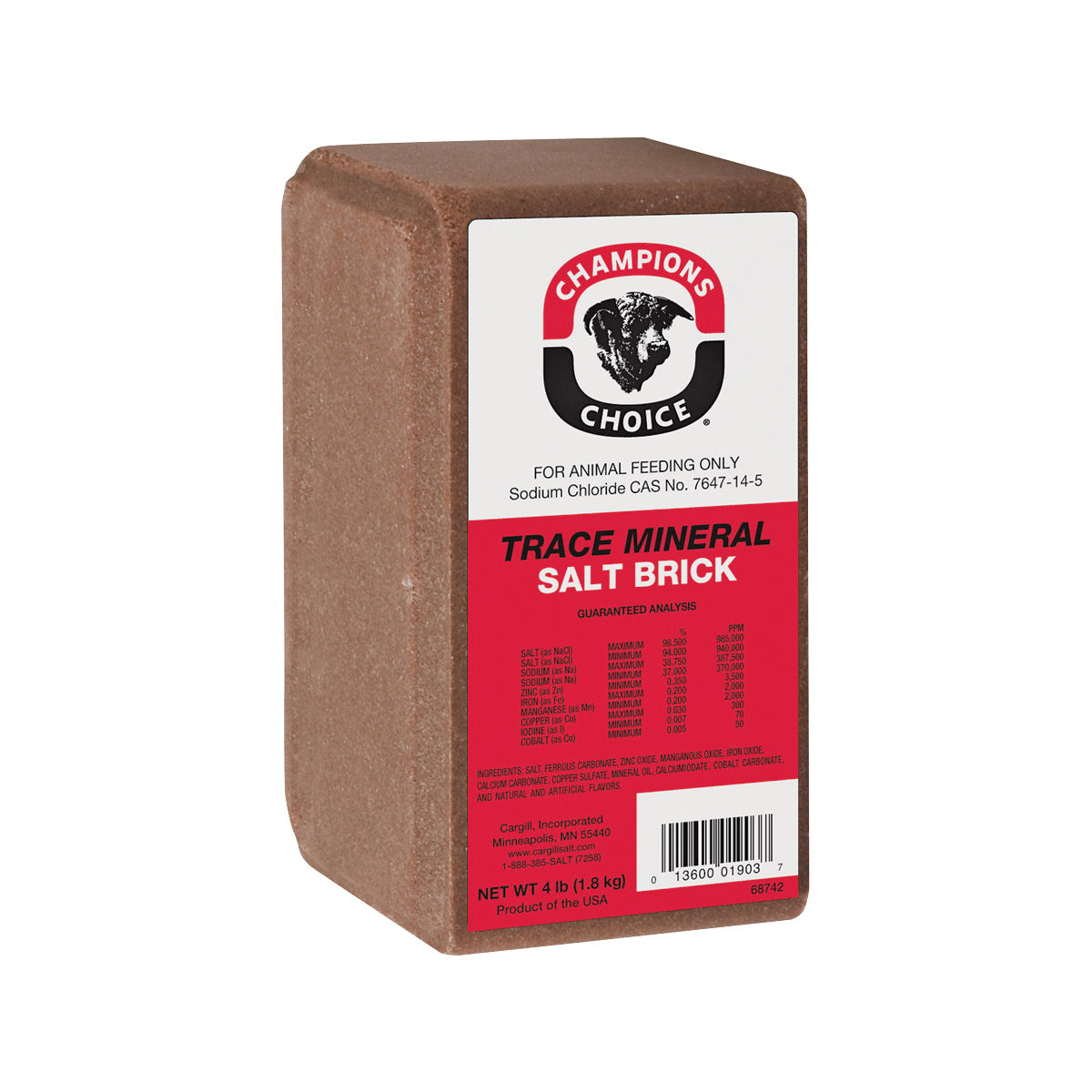 Roto Salt Champion&#39;s Choice 110004997 Trace Mineral Salt Brick, 4 lb