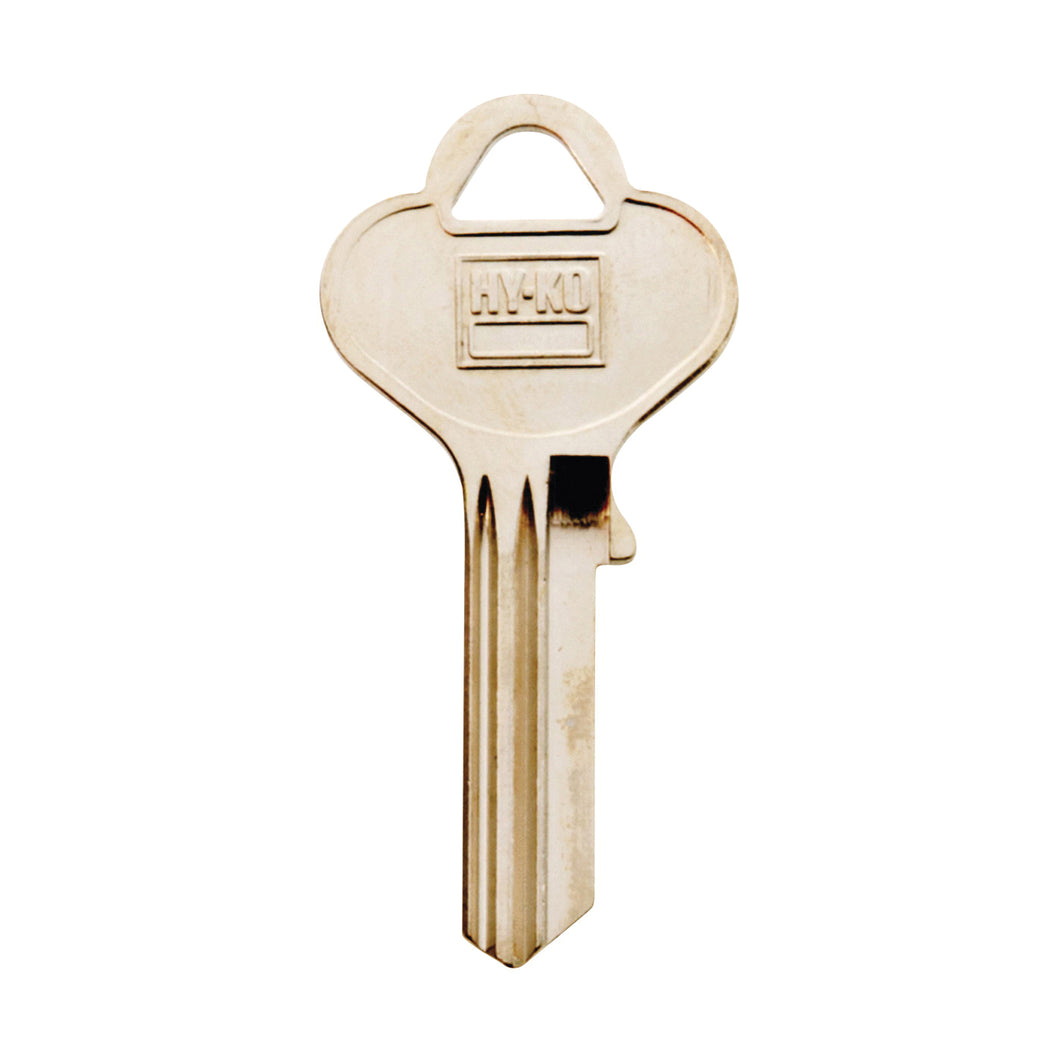 HY-KO 11010T7 Key Blank, Brass, Nickel, For: Taylor Cabinet, House Locks and Padlocks