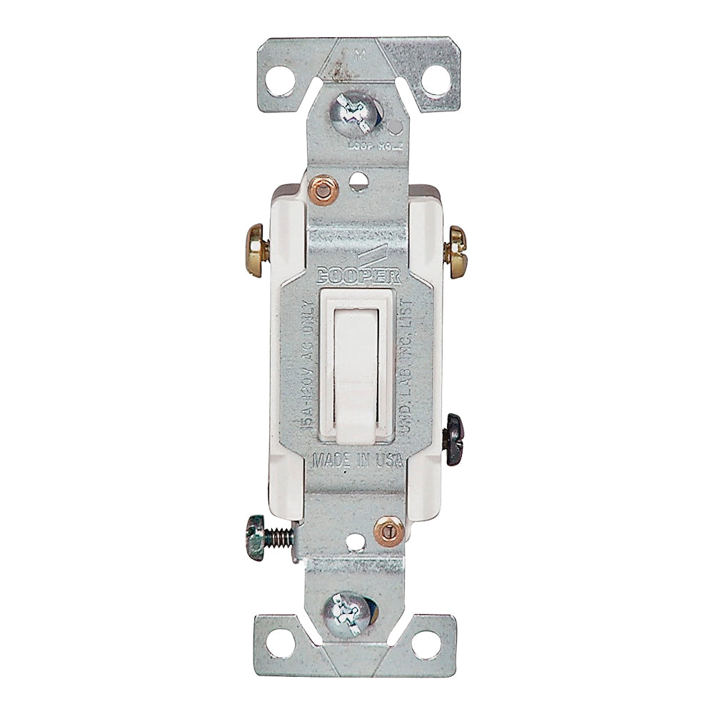 Eaton Wiring Devices C1303-7W Toggle Switch, 15 A, 120 V, 6-20R, Polycarbonate Housing Material, Gray