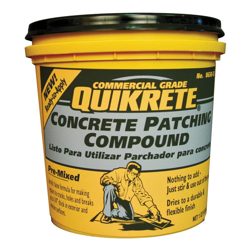Quikrete 8650-35 Patching Compound, Gray/White, 1 qt Pail