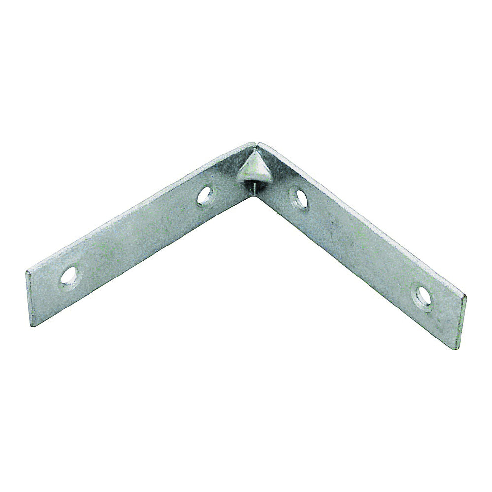 Prosource CB-B04-C4PS Corner Brace, 4 in L, 4 in W, 7/8 in H, Steel, Zinc-Plated, 3.1 mm Thick Material